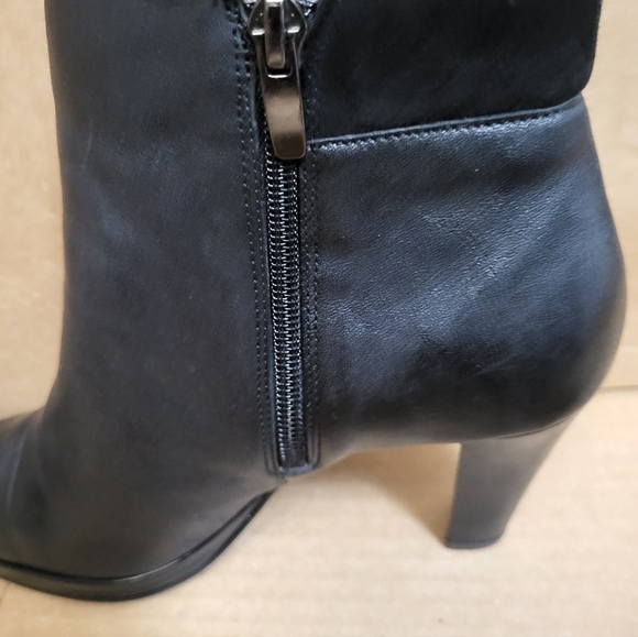 Worthington Black Leather Ankle Boots Women Size 8M - Picture 6 of 13